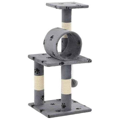 Kradsetræ til katte med sisal-kradsestolper 65 cm grå poteprint