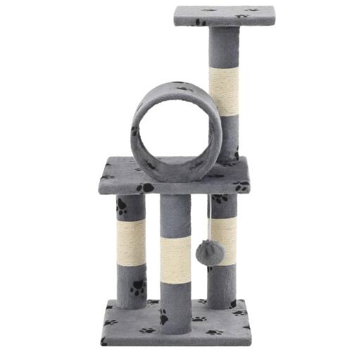 Kradsetræ til katte med sisal-kradsestolper 65 cm grå poteprint
