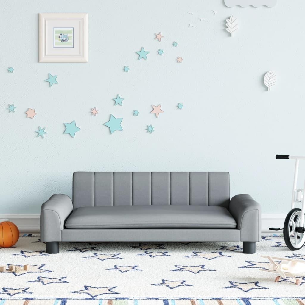 Sofa til børn 90x53x30 cm stof lysegrå