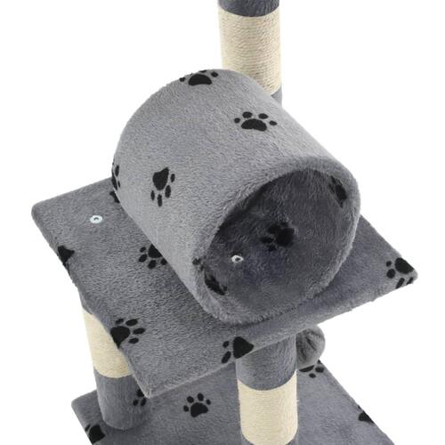 Kradsetræ til katte med sisal-kradsestolper 65 cm grå poteprint