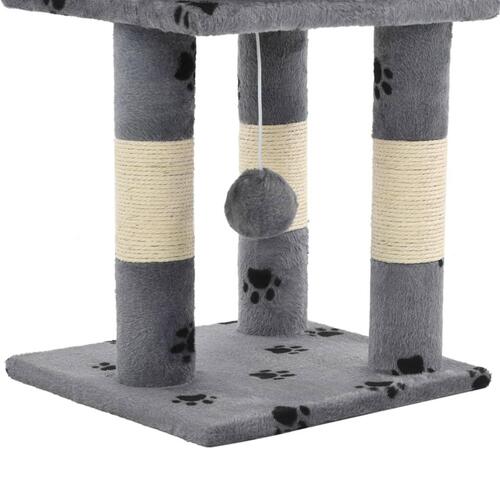 Kradsetræ til katte med sisal-kradsestolper 65 cm grå poteprint