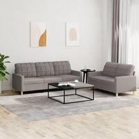 2 personers sofa med hynder stof gråbrun