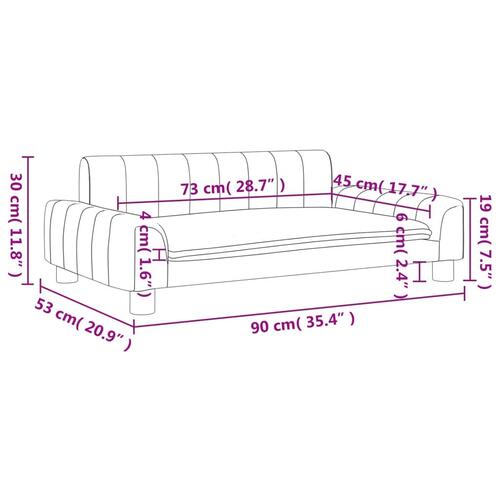 Sofa til børn 90x53x30 cm stof lysegrå