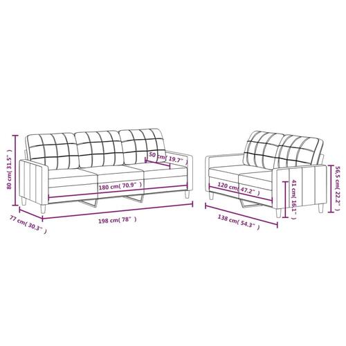 2 personers sofa med hynder stof gråbrun