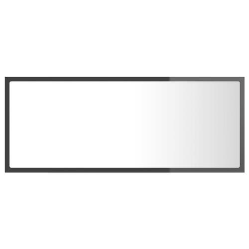 Badeværelsesspejl med LED-lys 100x8,5x37 cm akryl grå højglans