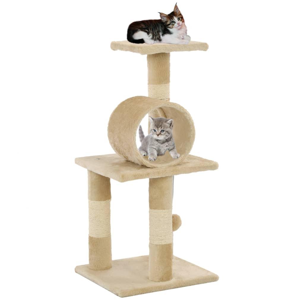Kradsetræ til katte med sisal-kradsestolper 65 cm beige