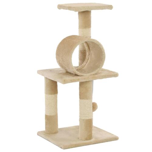 Kradsetræ til katte med sisal-kradsestolper 65 cm beige