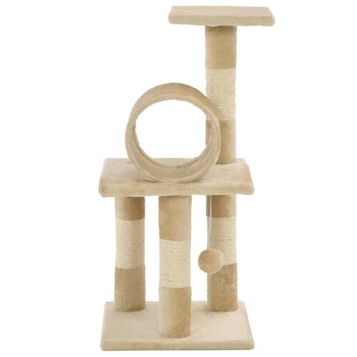 Kradsetræ til katte med sisal-kradsestolper 65 cm beige