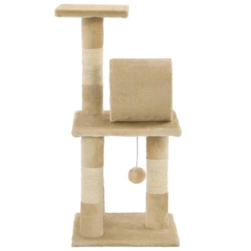 Kradsetræ til katte med sisal-kradsestolper 65 cm beige