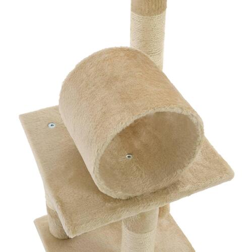 Kradsetræ til katte med sisal-kradsestolper 65 cm beige