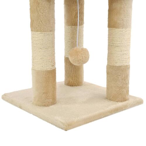 Kradsetræ til katte med sisal-kradsestolper 65 cm beige