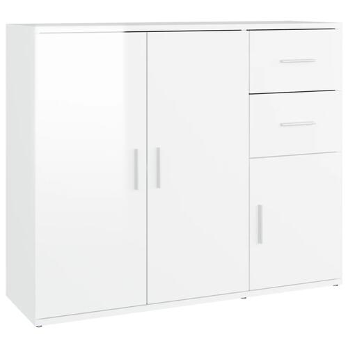 Skænk 91x29,5x75 cm konstrueret træ hvid højglans
