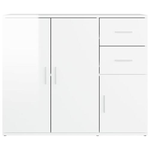 Skænk 91x29,5x75 cm konstrueret træ hvid højglans