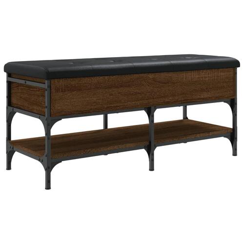 Skobænk 102x42x45 cm konstrueret træ brun egetræsfarve