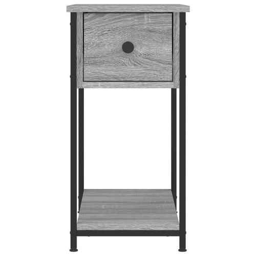 Sengebord 30x60x60 cm konstrueret træ grå sonoma-eg