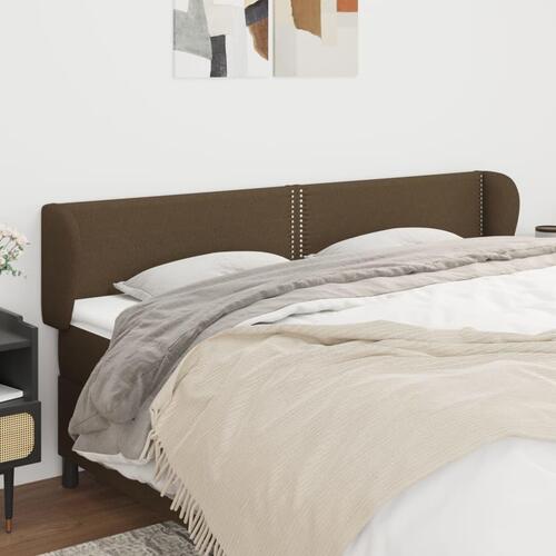 Sengegavl med kanter 163x23x78/88 cm stof mørkebrun