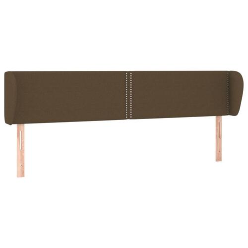 Sengegavl med kanter 163x23x78/88 cm stof mørkebrun