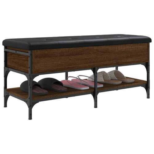 Skobænk 102x42x45 cm konstrueret træ brun egetræsfarve