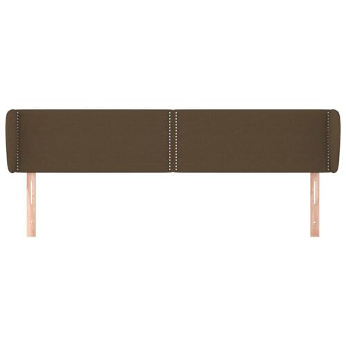 Sengegavl med kanter 163x23x78/88 cm stof mørkebrun