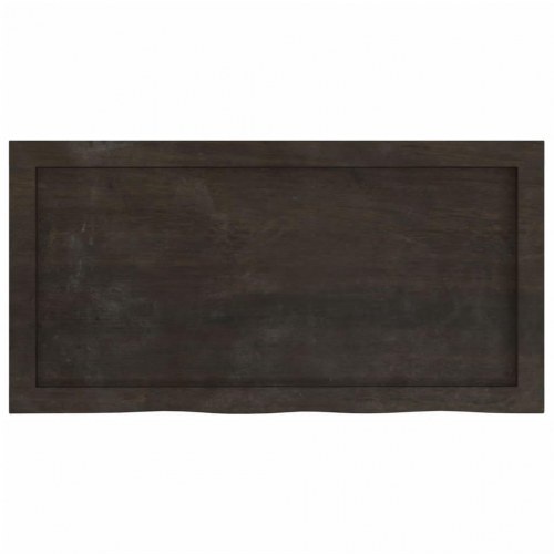 Væghylde 80x40x(2-4) cm behandlet massivt egetræ mørkebrun