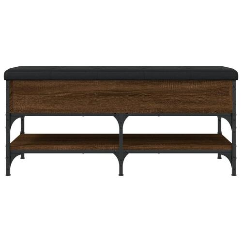 Skobænk 102x42x45 cm konstrueret træ brun egetræsfarve