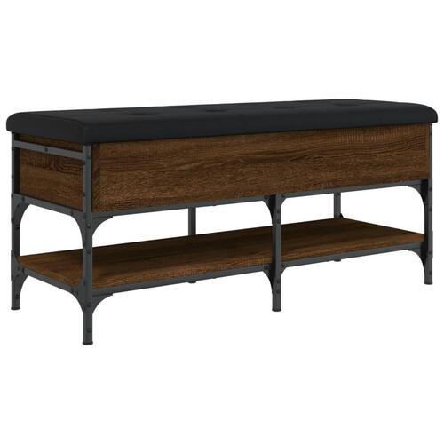 Skobænk 102x42x45 cm konstrueret træ brun egetræsfarve