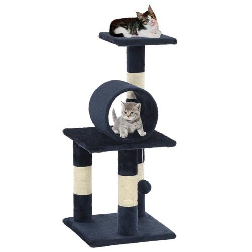 Kradsetræ til katte med sisal-kradsestolper 65 cm mørkeblå