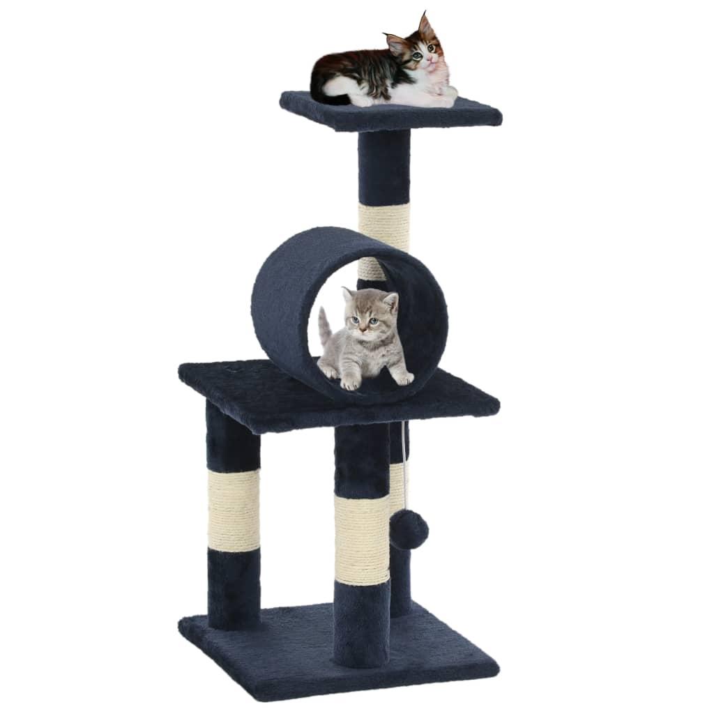 Kradsetræ til katte med sisal-kradsestolper 65 cm mørkeblå