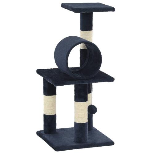 Kradsetræ til katte med sisal-kradsestolper 65 cm mørkeblå