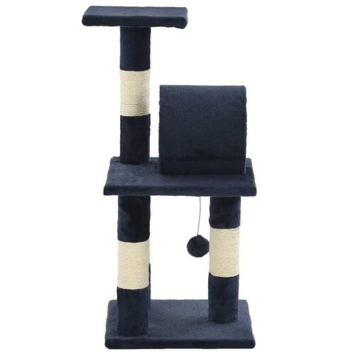 Kradsetræ til katte med sisal-kradsestolper 65 cm mørkeblå