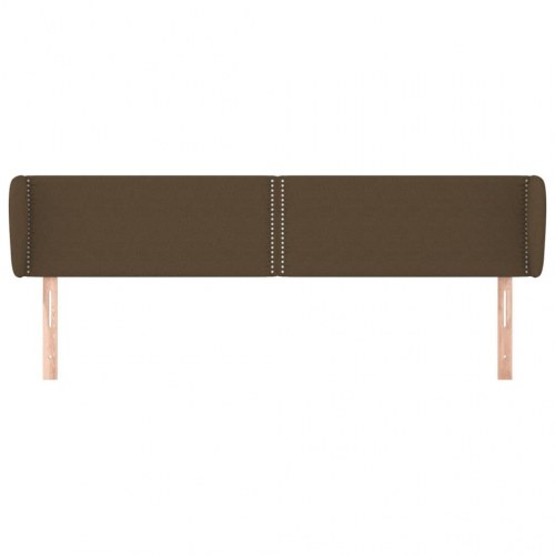 Sengegavl med kanter 203×23×78/88 cm - stof, mørkebrun