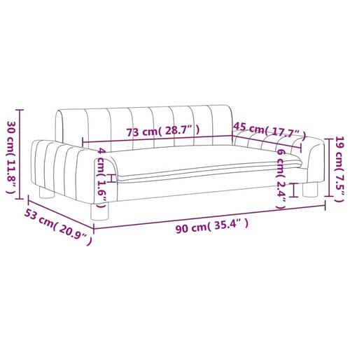 Sofa til børn 90x53x30 cm stof mørkegrå