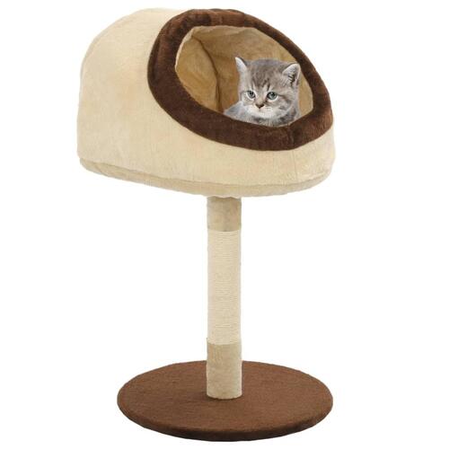 Kradsetræ til katte med sisal-kradsestolpe 72 cm beige og brun