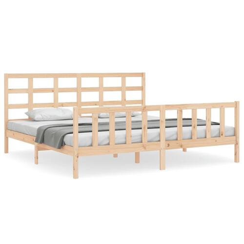 Sengeramme uden madras 200x200 cm massivt fyrretræ