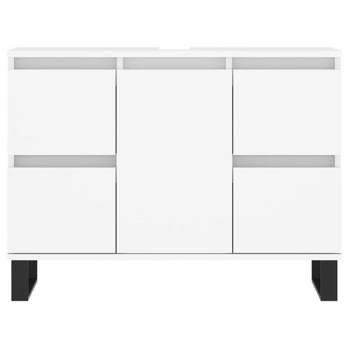 Badeværelsesskab 80x33x60 cm konstrueret træ hvid