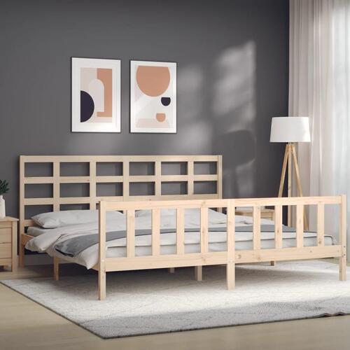 Sengeramme uden madras 200x200 cm massivt fyrretræ