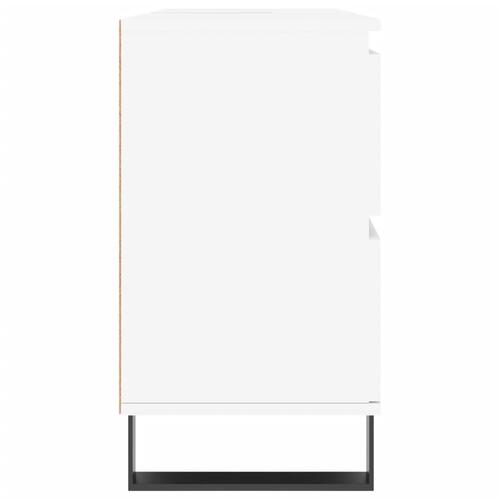 Badeværelsesskab 80x33x60 cm konstrueret træ hvid