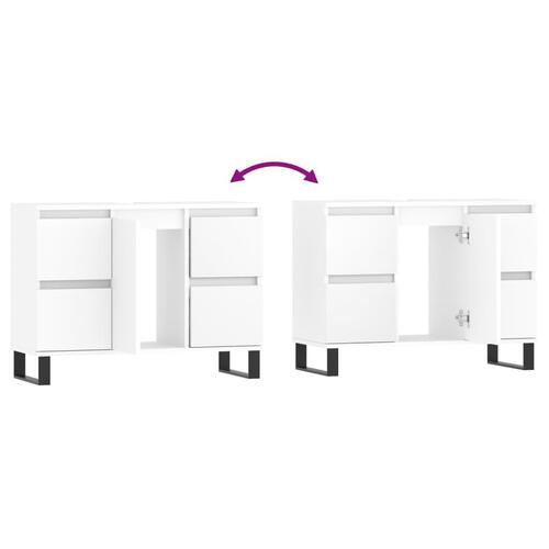 Badeværelsesskab 80x33x60 cm konstrueret træ hvid
