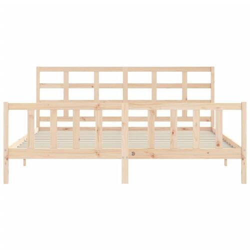 Sengeramme uden madras 200x200 cm massivt fyrretræ