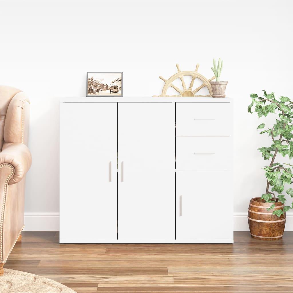 Skænk 91x29,5x75 cm konstrueret træ hvid
