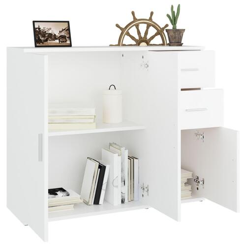 Skænk 91x29,5x75 cm konstrueret træ hvid