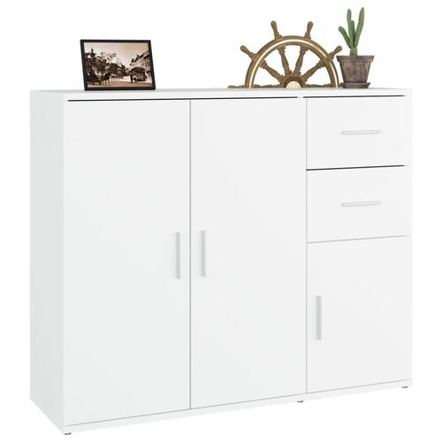Skænk 91x29,5x75 cm konstrueret træ hvid