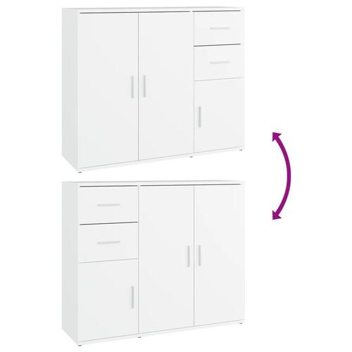 Skænk 91x29,5x75 cm konstrueret træ hvid
