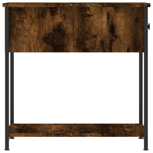 Sengebord 30x60x60 cm konstrueret træ røget egetræsfarve