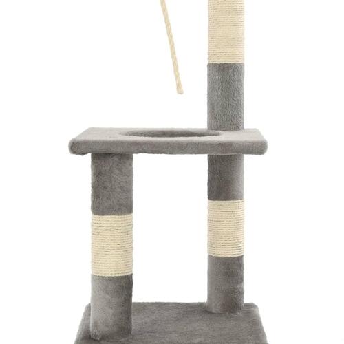 Kradsetræ til katte med sisal-kradsestolper 109 cm grå