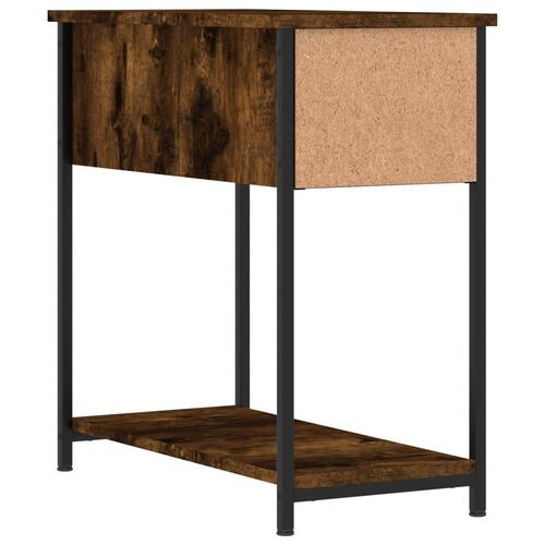 Sengebord 30x60x60 cm konstrueret træ røget egetræsfarve