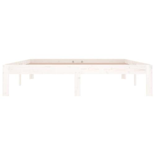 Sengeramme 140x190 cm massivt fyrretræ hvid