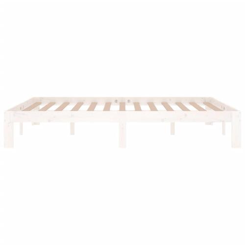 Sengeramme 140x190 cm massivt fyrretræ hvid