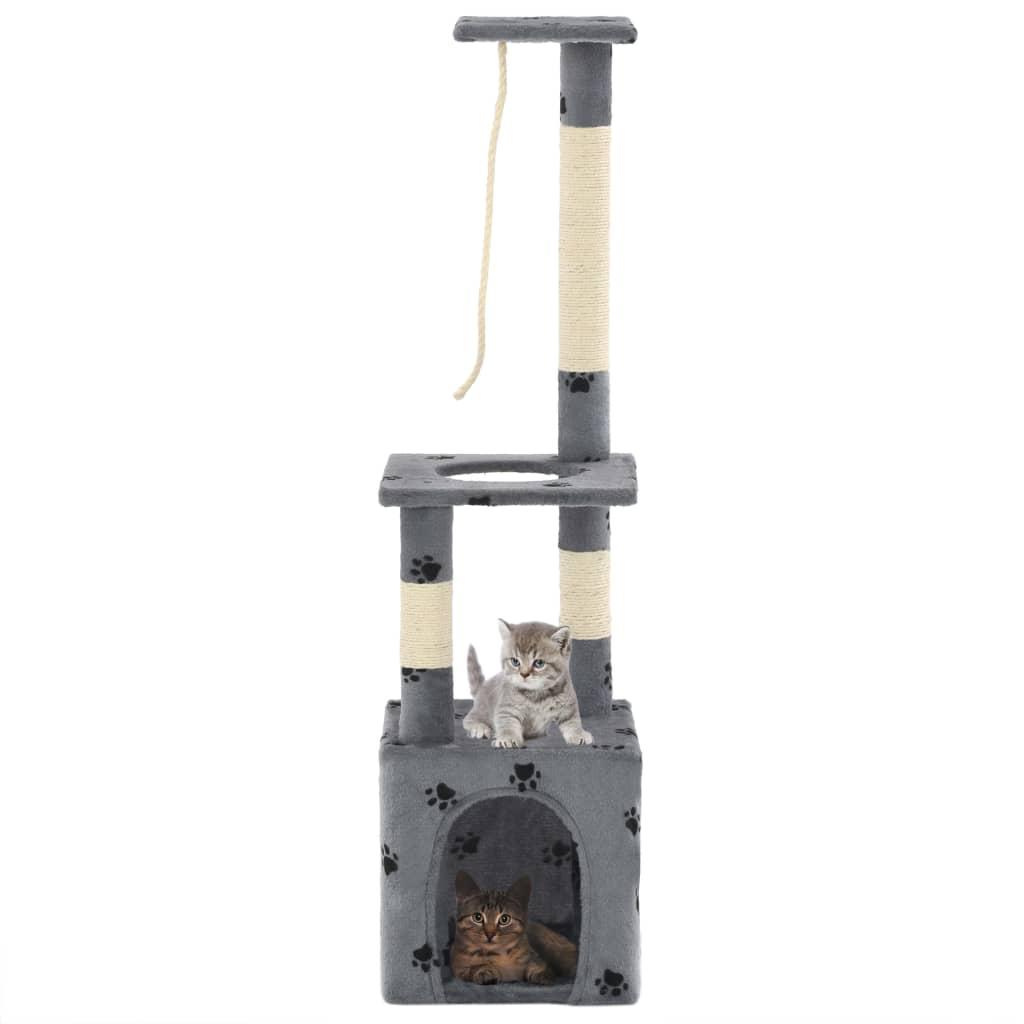 Kradsetræ til katte med sisal-kradsestolper 109 cm grå poteprint