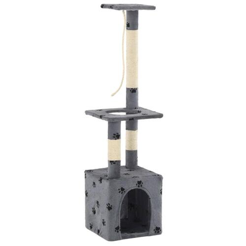 Kradsetræ til katte med sisal-kradsestolper 109 cm grå poteprint